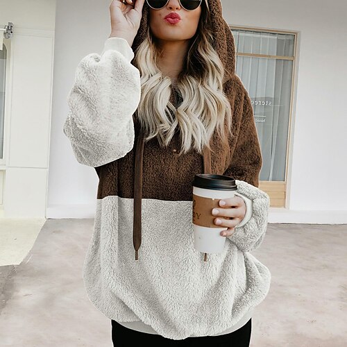Women's Pullover Streetwear Casual Sherpa Fleece Green Light Grey Dark Gray Color Block Casual Long Sleeve Fleece S M L XL XXL 3XL
Women's Pullover Streetwear Casual Sherpa Fleece Green Light Grey Dark Gray Color Block Casual Long Sleeve Fleece S M L XL XXL 3XL