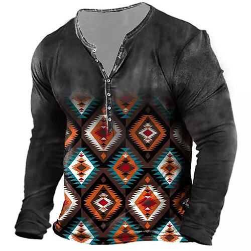 Men's T shirt Tee Henley Shirt Tee Graphic Geometry Henley Black 3D Print Plus Size Outdoor Daily Long Sleeve Button-Down Print Clothing Apparel Basic Designer Classic Comfortable / Sports
Men's T shirt Tee Henley Shirt Tee Graphic Geometry Henley Black 3D Print Plus Size Outdoor Daily Long Sleeve Button-Down Print Clothing Apparel Basic Designer Classic Comfortable / Sports