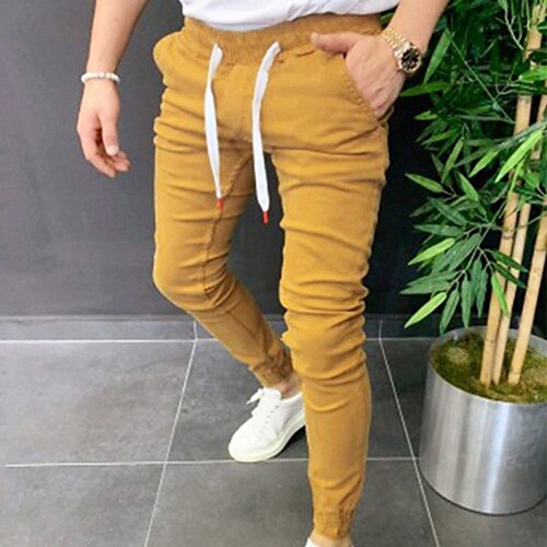 Men's Joggers Trousers Work Pants Casual Pants Pocket Drawstring Elastic Waist Solid Colored Comfort Soft Daily Weekend Streetwear Casual Black Yellow Micro-elastic / Elasticity
Men's Joggers Trousers Work Pants Casual Pants Pocket Drawstring Elastic Waist Solid Colored Comfort Soft Daily Weekend Streetwear Casual Black Yellow Micro-elastic / Elasticity