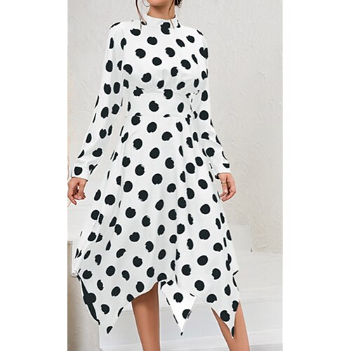 Women's A Line Dress PolkaDotDress Knee Length Dress Green White Black Red Long Sleeve Polka Dot Print Fall Winter Turtleneck Stylish Modern 2022 S M L XL 2XL
Women's A Line Dress PolkaDotDress Knee Length Dress Green White Black Red Long Sleeve Polka Dot Print Fall Winter Turtleneck Stylish Modern 2022 S M L XL 2XL