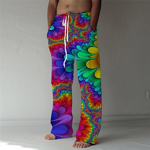 Men's Trousers Beach Pants Drawstring Elastic Waist 3D Print Graphic Prints Flower / Floral Comfort Breathable Casual Daily Holiday Streetwear Designer Rainbow
Men's Trousers Beach Pants Drawstring Elastic Waist 3D Print Graphic Prints Flower / Floral Comfort Breathable Casual Daily Holiday Streetwear Designer Rainbow
