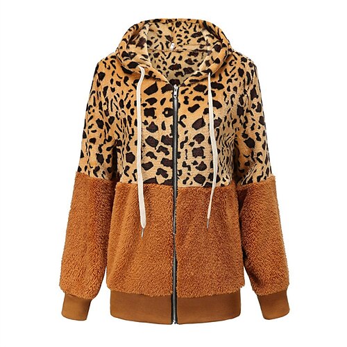 Women's Teddy Coat Warm Breathable Outdoor Daily Wear Going out Casual Daily Patchwork Zipper Pocket Zipper Hoodie Casual Street Style Leopard Regular Fit Outerwear Long Sleeve Winter Fall Black
Women's Teddy Coat Warm Breathable Outdoor Daily Wear Going out Casual Daily Patchwork Zipper Pocket Zipper Hoodie Casual Street Style Leopard Regular Fit Outerwear Long Sleeve Winter Fall Black