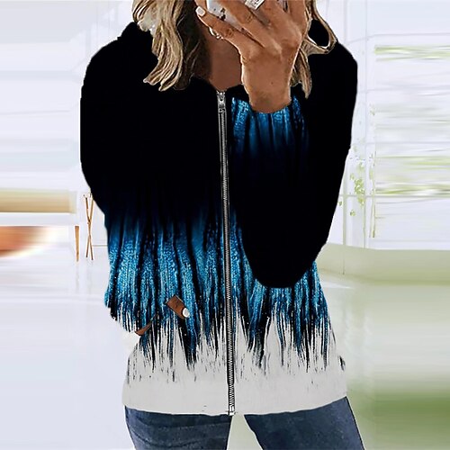 Women's Casual Jacket Warm Breathable Outdoor Street Going out Casual Daily Zipper Pocket Print Zipper Hoodie Preppy Style Color Gradient Regular Fit Outerwear Long Sleeve Winter Fall Black S M L XL
Women's Casual Jacket Warm Breathable Outdoor Street Going out Casual Daily Zipper Pocket Print Zipper Hoodie Preppy Style Color Gradient Regular Fit Outerwear Long Sleeve Winter Fall Black S M L XL