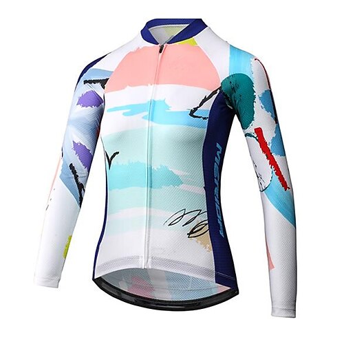 Women's Cycling Jersey Long Sleeve Bike Top with 3 Rear Pockets Mountain Bike MTB Road Bike Cycling Reflective Strips Back Pocket Reflective Trim / Fluorescence Wicking Rosy Pink Sky Blue Graffiti
Women's Cycling Jersey Long Sleeve Bike Top with 3 Rear Pockets Mountain Bike MTB Road Bike Cycling Reflective Strips Back Pocket Reflective Trim / Fluorescence Wicking Rosy Pink Sky Blue Graffiti