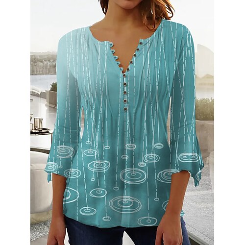 Women's T shirt Tee Green Light Green Graphic Button Print 3/4 Length Sleeve Casual Weekend Basic Round Neck Regular Painting S
Women's T shirt Tee Green Light Green Graphic Button Print 3/4 Length Sleeve Casual Weekend Basic Round Neck Regular Painting S