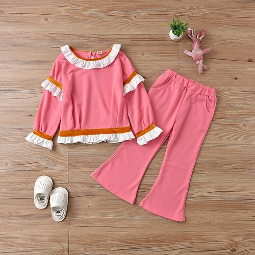 Kids Girls' T-shirt Pants Clothing Set 2 Pieces Long Sleeve Blue Pink Black Solid Color Street Vacation Daily Comfort 2-6 Years
Kids Girls' T-shirt Pants Clothing Set 2 Pieces Long Sleeve Blue Pink Black Solid Color Street Vacation Daily Comfort 2-6 Years