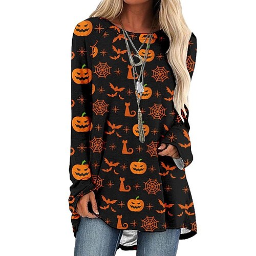 Women's Casual Dress T Shirt Dress Tee Dress Short Mini Dress Orange Long Sleeve Cat Pumpkin Bat Print Fall Winter Crew Neck Stylish Casual 2022 2XS XS S M L XL 2XL 3XL 4XL / Cotton / 3D Print
Women's Casual Dress T Shirt Dress Tee Dress Short Mini Dress Orange Long Sleeve Cat Pumpkin Bat Print Fall Winter Crew Neck Stylish Casual 2022 2XS XS S M L XL 2XL 3XL 4XL / Cotton / 3D Print