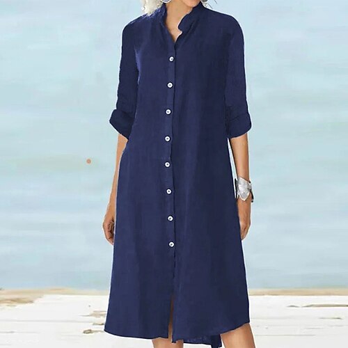 Damen blusenkleid Casual kleid Midikleid Blau Langarm Einfarbig Patchwork Sommer Frühling Hemdkragen Brautkleider schlicht winterkleider damen herbstkleider 2023 S M L XL XXL 3XL
Damen blusenkleid Casual kleid Midikleid Blau Langarm Einfarbig Patchwork Sommer Frühling Hemdkragen Brautkleider schlicht winterkleider damen herbstkleider 2023 S M L XL XXL 3XL