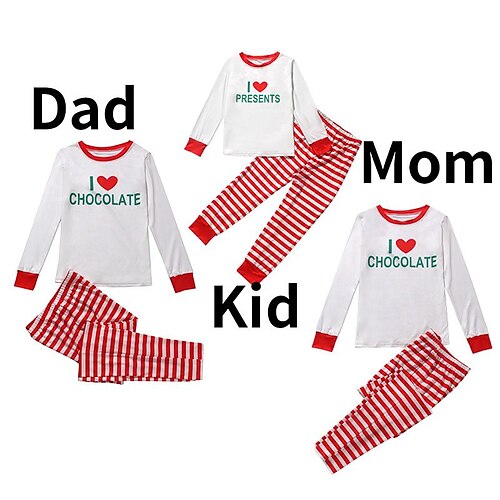 Family Look Christmas Pajamas Letter Striped Home White Long Sleeve Daily Matching Outfits
Family Look Christmas Pajamas Letter Striped Home White Long Sleeve Daily Matching Outfits