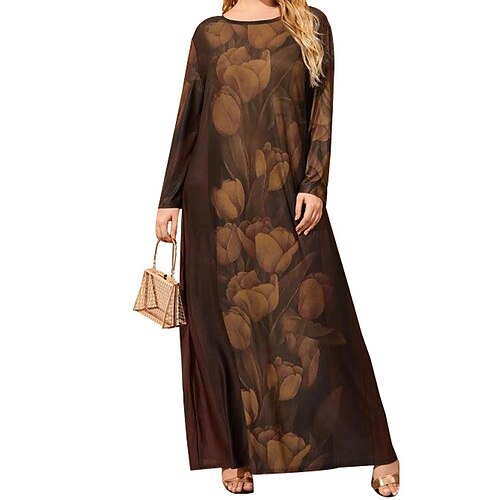 Women's Plus Size A Line Dress Floral Crew Neck Long Sleeve Fall Winter Casual Maxi long Dress Daily Going out Dress
Women's Plus Size A Line Dress Floral Crew Neck Long Sleeve Fall Winter Casual Maxi long Dress Daily Going out Dress