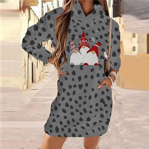Women's Christmas Hoodie Dress Winter Dress Short Mini Dress Green Khaki Gray Long Sleeve Leopard Santa Claus Pocket Print Fall Winter Hooded Vacation Casual 2022 S M L XL XXL 3XL
Women's Christmas Hoodie Dress Winter Dress Short Mini Dress Green Khaki Gray Long Sleeve Leopard Santa Claus Pocket Print Fall Winter Hooded Vacation Casual 2022 S M L XL XXL 3XL