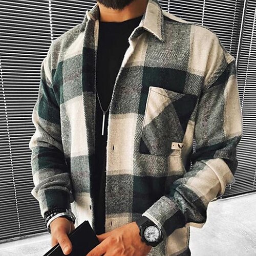 Men's Flannel Shirt Shirt Jacket Shacket Shirt Plaid / Check Turndown Black Street Daily Long Sleeve Button-Down Clothing Apparel Basic Fashion Casual Comfortable
Men's Flannel Shirt Shirt Jacket Shacket Shirt Plaid / Check Turndown Black Street Daily Long Sleeve Button-Down Clothing Apparel Basic Fashion Casual Comfortable