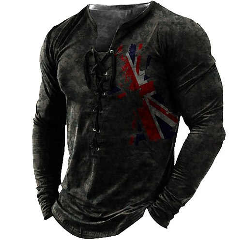 Men's T shirt Tee Tee Graphic Flag Collar V Neck Green Brown Black 3D Print Plus Size Outdoor Daily Long Sleeve Drawstring Print Clothing Apparel Basic Designer Casual Classic / Sports
Men's T shirt Tee Tee Graphic Flag Collar V Neck Green Brown Black 3D Print Plus Size Outdoor Daily Long Sleeve Drawstring Print Clothing Apparel Basic Designer Casual Classic / Sports