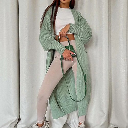 Women's Cardigan Sweater Jumper Chunky Knit Tunic Knitted Front Pocket Pure Color Open Front Stylish Casual Outdoor Daily Fall Winter Green Black One-Size / Long Sleeve
Women's Cardigan Sweater Jumper Chunky Knit Tunic Knitted Front Pocket Pure Color Open Front Stylish Casual Outdoor Daily Fall Winter Green Black One-Size / Long Sleeve