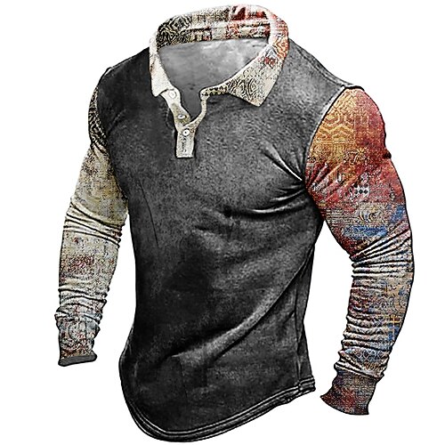 Men's Collar Polo Shirt Golf Shirt Graphic Turndown Blue Yellow Gray 3D Print Street Casual Long Sleeve Button-Down Print Clothing Apparel Vintage Designer Ethnic Style Casual
Men's Collar Polo Shirt Golf Shirt Graphic Turndown Blue Yellow Gray 3D Print Street Casual Long Sleeve Button-Down Print Clothing Apparel Vintage Designer Ethnic Style Casual