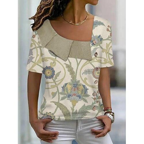 Women's T shirt Tee Khaki Floral Print Long Sleeve Casual Holiday Basic V Neck Regular Painting S
Women's T shirt Tee Khaki Floral Print Long Sleeve Casual Holiday Basic V Neck Regular Painting S