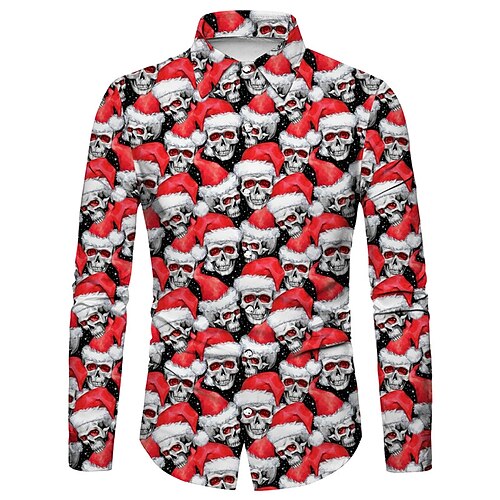Men's Shirt Graphic Shirt Skull Turndown Red 3D Print Christmas Halloween Long Sleeve Button-Down Print Clothing Apparel Fashion Designer Casual Breathable
Men's Shirt Graphic Shirt Skull Turndown Red 3D Print Christmas Halloween Long Sleeve Button-Down Print Clothing Apparel Fashion Designer Casual Breathable