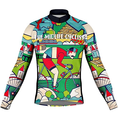 21Grams Men's Cycling Jersey Long Sleeve Bike Top with 3 Rear Pockets Mountain Bike MTB Road Bike Cycling Breathable Quick Dry Moisture Wicking Reflective Strips Green Graphic Polyester Spandex Sports
21Grams Men's Cycling Jersey Long Sleeve Bike Top with 3 Rear Pockets Mountain Bike MTB Road Bike Cycling Breathable Quick Dry Moisture Wicking Reflective Strips Green Graphic Polyester Spandex Sports
