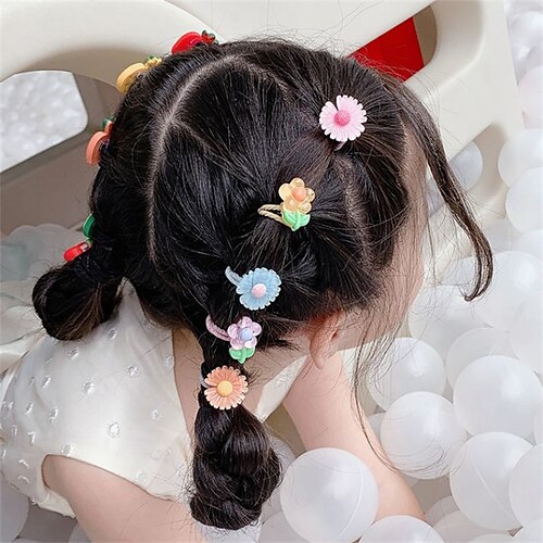 

30pcs Toddler / Baby Girls' Active / Sweet Casual / Daily Floral / Cartoon / Plants Fairytale Theme / Floral Style Polyester Hair Accessories Colorful / Green / Pink Kid onesize