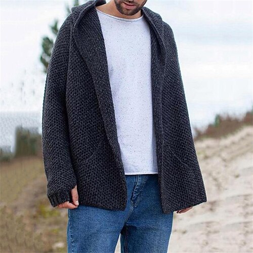Men's Cardigan Sweater Ribbed Knit Cropped Knitted Solid Color Hooded Basic Stylish Outdoor Daily Clothing Apparel Fall Winter Black S M L / Cotton / Long Sleeve / Long Sleeve / Weekend
Men's Cardigan Sweater Ribbed Knit Cropped Knitted Solid Color Hooded Basic Stylish Outdoor Daily Clothing Apparel Fall Winter Black S M L / Cotton / Long Sleeve / Long Sleeve / Weekend