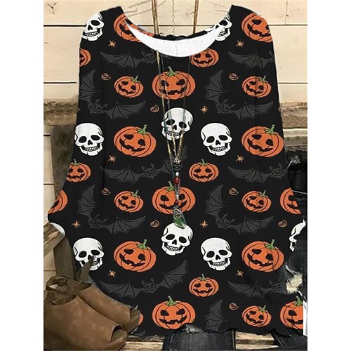 Women's Plus Size Tops Blouse Shirt Plaid Skull Print Long Sleeve Crewneck Casual Halloween Halloween Daily Polyester Fall Winter Yellow Wine
Women's Plus Size Tops Blouse Shirt Plaid Skull Print Long Sleeve Crewneck Casual Halloween Halloween Daily Polyester Fall Winter Yellow Wine