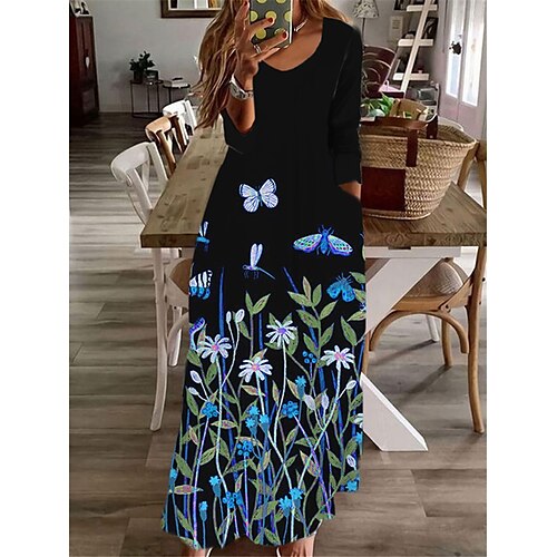 Women's Casual Dress A Line Dress Maxi long Dress Blue Purple Yellow Dark Green Fuchsia Long Sleeve Animal Floral Butterfly Pocket Print Fall Winter V Neck Vacation Casual 2022 S M L XL XXL 3XL
Women's Casual Dress A Line Dress Maxi long Dress Blue Purple Yellow Dark Green Fuchsia Long Sleeve Animal Floral Butterfly Pocket Print Fall Winter V Neck Vacation Casual 2022 S M L XL XXL 3XL