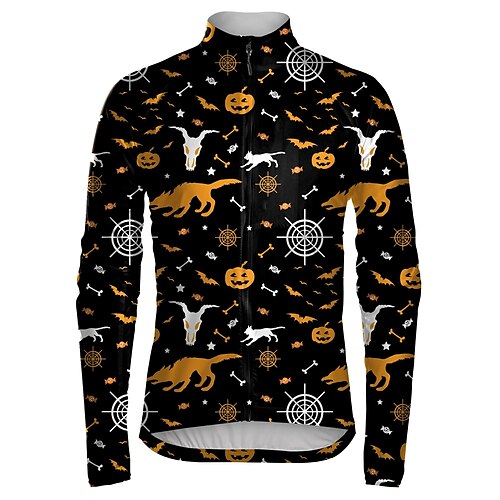 21Grams Men's Cycling Jersey Long Sleeve Bike Top with 3 Rear Pockets Mountain Bike MTB Road Bike Cycling Breathable Quick Dry Moisture Wicking Reflective Strips Black Graphic Halloween Polyester
21Grams Men's Cycling Jersey Long Sleeve Bike Top with 3 Rear Pockets Mountain Bike MTB Road Bike Cycling Breathable Quick Dry Moisture Wicking Reflective Strips Black Graphic Halloween Polyester