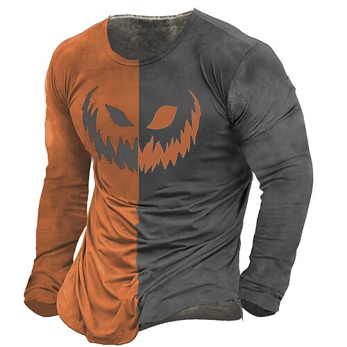 Men's Unisex T shirt Tee Color Block Pumpkin Graphic Prints Crew Neck Orange 3D Print Outdoor Halloween Long Sleeve Print Clothing Apparel Basic Vintage Sports Designer
Men's Unisex T shirt Tee Color Block Pumpkin Graphic Prints Crew Neck Orange 3D Print Outdoor Halloween Long Sleeve Print Clothing Apparel Basic Vintage Sports Designer