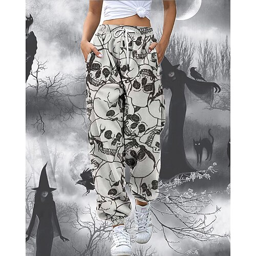 Women's Sweatpants Jogging Pants WhiteBlack Black Grey Deep Purple Hip Hop Athleisure Halloween Weekend Side Pockets Print Micro-elastic Full Length Comfort Skull S M L XL XXL
Women's Sweatpants Jogging Pants WhiteBlack Black Grey Deep Purple Hip Hop Athleisure Halloween Weekend Side Pockets Print Micro-elastic Full Length Comfort Skull S M L XL XXL
