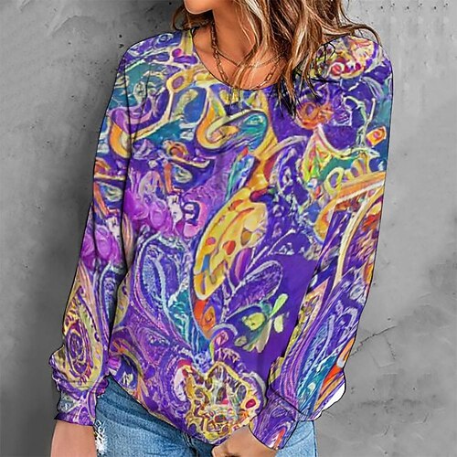 Women's Sweatshirt Pullover Retro Purple Graphic Geometric Tie Dye Casual Round Neck Long Sleeve S M L XL 2XL 3XL / Winter
Women's Sweatshirt Pullover Retro Purple Graphic Geometric Tie Dye Casual Round Neck Long Sleeve S M L XL 2XL 3XL / Winter