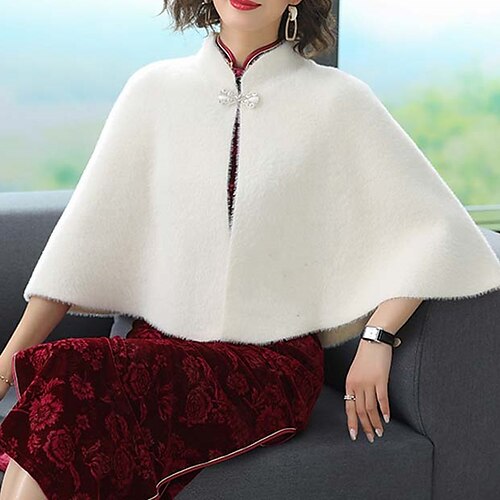 

Women's Cloak / Capes Windproof Warm Outdoor Street Daily Vacation Button Single Breasted V Neck Fashion Modern Street Style Solid Color Regular Fit Outerwear Long Sleeve Winter Fall Black Wine Red