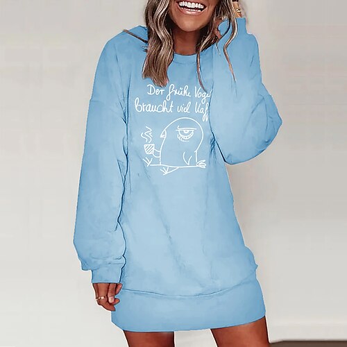 Women's Pullover Hoodie Dress Active Streetwear Print Blue Khaki Orange Bird Text Daily Round Neck Long Sleeve S M L XL XXL
Women's Pullover Hoodie Dress Active Streetwear Print Blue Khaki Orange Bird Text Daily Round Neck Long Sleeve S M L XL XXL