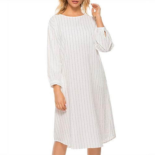 Women's Casual Dress Shift Dress Midi Dress White Long Sleeve Striped Patchwork Winter Fall Autumn Crew Neck Winter Dress Fall Dress Loose Fit 2022 S M L XL
Women's Casual Dress Shift Dress Midi Dress White Long Sleeve Striped Patchwork Winter Fall Autumn Crew Neck Winter Dress Fall Dress Loose Fit 2022 S M L XL