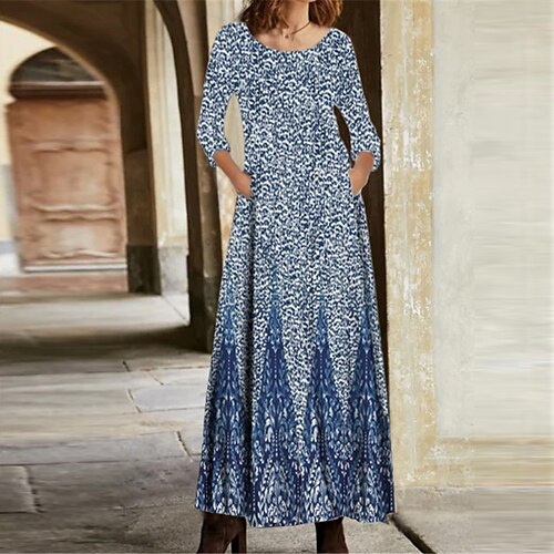 Women's Casual Dress Swing Dress Long Dress Maxi Dress Blue Long Sleeve Floral Pocket Winter Fall Autumn V Neck Winter Dress Fall Dress 2022 S M L XL XXL 3XL
Women's Casual Dress Swing Dress Long Dress Maxi Dress Blue Long Sleeve Floral Pocket Winter Fall Autumn V Neck Winter Dress Fall Dress 2022 S M L XL XXL 3XL