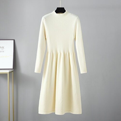 Vestido de suéter para mujer, vestido de invierno, vestido de tubo, caqui, beige, negro, manga larga, color puro, fruncido, patchwork, invierno, otoño, cuello alto, cuello alto, ajuste casual, 2022,
Vestido de suéter para mujer, vestido de invierno, vestido de tubo, caqui, beige, negro, manga larga, color puro, fruncido, patchwork, invierno, otoño, cuello alto, cuello alto, ajuste casual, 2022,
