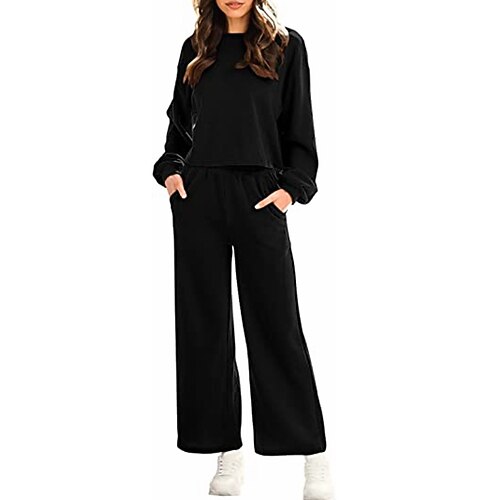 Women's Loungewear Sets 2 Pieces Pure Color Comfort Soft Home Daily Polyester Crew Neck Long Sleeve Pant Pocket Winter Fall lake Green
Women's Loungewear Sets 2 Pieces Pure Color Comfort Soft Home Daily Polyester Crew Neck Long Sleeve Pant Pocket Winter Fall lake Green