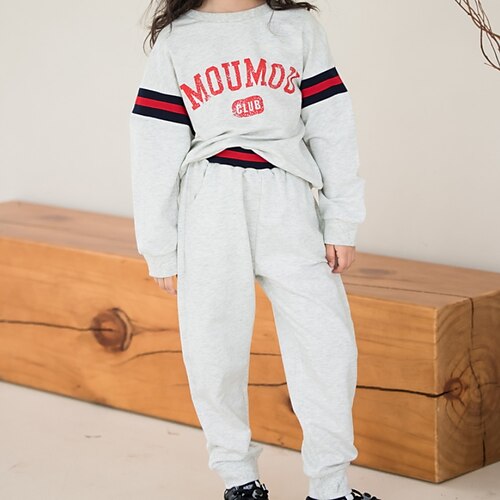 Kids Girls' Hoodie Pants Clothing Set 2 Pieces Long Sleeve Light gray Letter Street Vacation Comfort Street Style 4-12 Years
Kids Girls' Hoodie Pants Clothing Set 2 Pieces Long Sleeve Light gray Letter Street Vacation Comfort Street Style 4-12 Years
