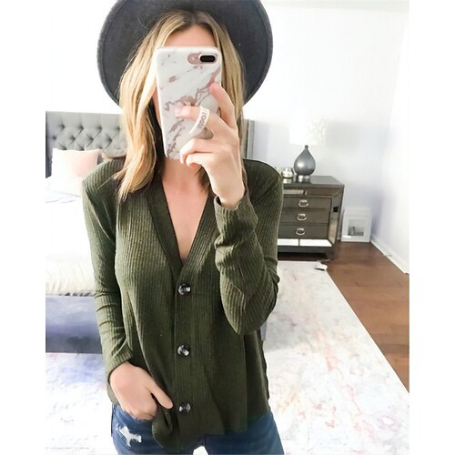 Women's Cardigan Sweater Pullover Jumper Crochet Knit Knitted Solid Color Open Front Casual Daily Fall Winter Green Black S M L / Long Sleeve
Women's Cardigan Sweater Pullover Jumper Crochet Knit Knitted Solid Color Open Front Casual Daily Fall Winter Green Black S M L / Long Sleeve