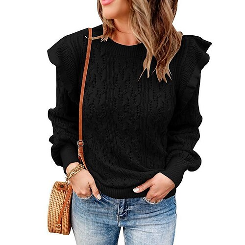 Damen Pullover Strickwaren Gedrehtes Stricken Rüsche Strick Einfarbig Rundhalsausschnitt Stilvoll Casual Outdoor Täglich Winter Herbst Khaki Dunkelgray Schwarz S / Langarm / Regular Fit / Ausgehen
Damen Pullover Strickwaren Gedrehtes Stricken Rüsche Strick Einfarbig Rundhalsausschnitt Stilvoll Casual Outdoor Täglich Winter Herbst Khaki Dunkelgray Schwarz S / Langarm / Regular Fit / Ausgehen