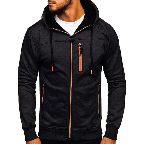 Men's Full Zip Hoodie Jacket Dark Gray Navy Blue Black Hooded Solid Color Zipper Pocket Going out Streetwear Streetwear Cool Casual Winter Fall & Winter Clothing Apparel Hoodies Sweatshirts Long
Men's Full Zip Hoodie Jacket Dark Gray Navy Blue Black Hooded Solid Color Zipper Pocket Going out Streetwear Streetwear Cool Casual Winter Fall & Winter Clothing Apparel Hoodies Sweatshirts Long