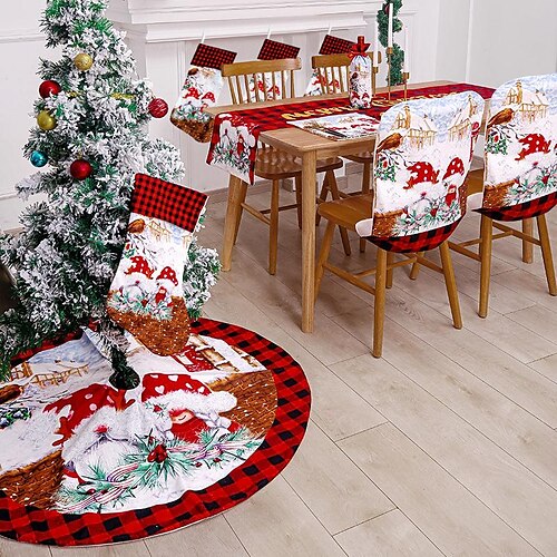 Christmas Red And Black Plaid Christmas Tree Skirt Christmas Apron Christmas Socks Tablecloth Set Home Decorations
Christmas Red And Black Plaid Christmas Tree Skirt Christmas Apron Christmas Socks Tablecloth Set Home Decorations