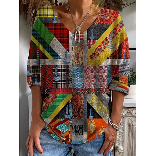 Damen T Shirt Gelb Hellgrün Rote Graphic Bedruckt Langarm Täglich Wochenende Basic V Ausschnitt Standard Farbe S
Damen T Shirt Gelb Hellgrün Rote Graphic Bedruckt Langarm Täglich Wochenende Basic V Ausschnitt Standard Farbe S