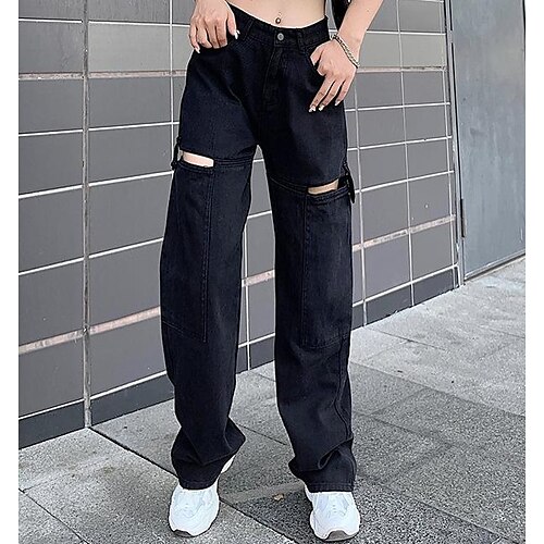 Women's Cargo Pants Pants Trousers Trousers Denim White Black High Waist Fashion Casual Office Daily Sports Baggy Micro-elastic Full Length S M L / Loose Fit
Women's Cargo Pants Pants Trousers Trousers Denim White Black High Waist Fashion Casual Office Daily Sports Baggy Micro-elastic Full Length S M L / Loose Fit