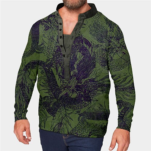 Men's Plus Size Big and Tall Dragon Standing Collar Long Sleeve Spring Fall Basic Designer Plus Size Casual Daily Sports Tops
Men's Plus Size Big and Tall Dragon Standing Collar Long Sleeve Spring Fall Basic Designer Plus Size Casual Daily Sports Tops