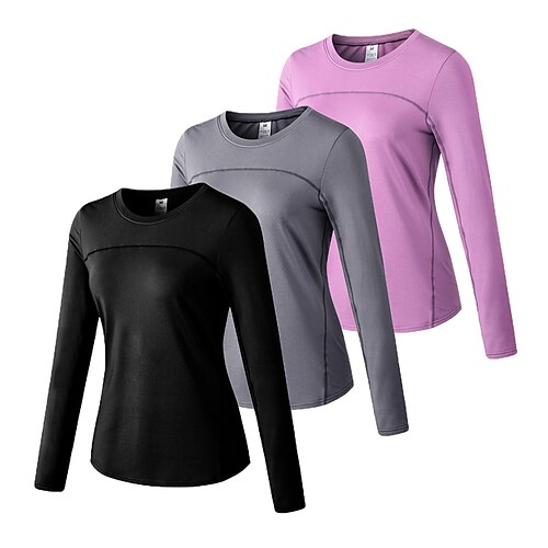 Women's Compression Shirt Base Layer 3 Pack Long Sleeve Base Layer Top Athletic Athleisure Spandex Breathable Quick Dry Lightweight Fitness Gym Workout Running Sportswear Activewear Solid Colored
Women's Compression Shirt Base Layer 3 Pack Long Sleeve Base Layer Top Athletic Athleisure Spandex Breathable Quick Dry Lightweight Fitness Gym Workout Running Sportswear Activewear Solid Colored