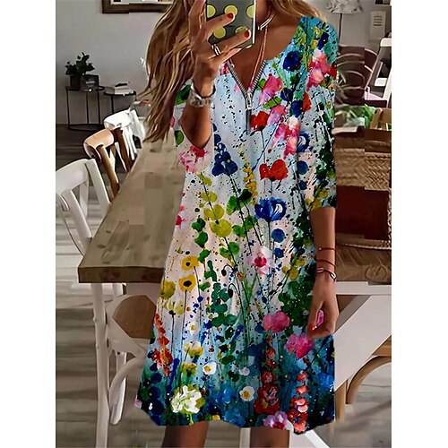Women's Casual Dress Blue Purple White Long Sleeve Floral Zipper Winter Fall Autumn V Neck Winter Dress Fall Dress 2022 S M L XL 2XL 3XL 4XL 5XL 6XL
Women's Casual Dress Blue Purple White Long Sleeve Floral Zipper Winter Fall Autumn V Neck Winter Dress Fall Dress 2022 S M L XL 2XL 3XL 4XL 5XL 6XL