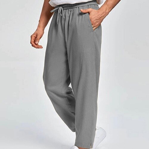 Men's Linen Pants Trousers Casual Pants Pocket Drawstring Elastic Waist Solid Colored Comfort Soft Daily Holiday Streetwear Linen / Cotton Blend Stylish Classic Dark Khaki Blue Micro-elastic / Spring
Men's Linen Pants Trousers Casual Pants Pocket Drawstring Elastic Waist Solid Colored Comfort Soft Daily Holiday Streetwear Linen / Cotton Blend Stylish Classic Dark Khaki Blue Micro-elastic / Spring