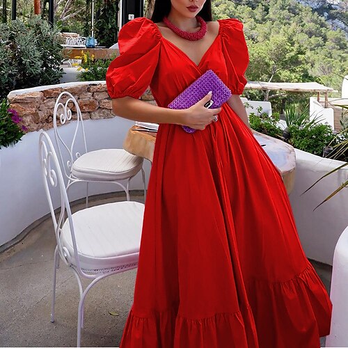 Vestido de fiesta para mujer vestido oscilante maxi vestido largo rojo manga corta color puro fruncido volante patchwork Otoño Invierno cuello pico moda moderna 2022 xl
Vestido de fiesta para mujer vestido oscilante maxi vestido largo rojo manga corta color puro fruncido volante patchwork Otoño Invierno cuello pico moda moderna 2022 xl