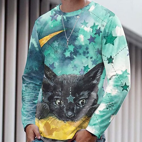 Men's Unisex T shirt Tee Cat Graphic Prints Crew Neck Green 3D Print Outdoor Street Long Sleeve Print Clothing Apparel Basic Sports Designer Casual
Men's Unisex T shirt Tee Cat Graphic Prints Crew Neck Green 3D Print Outdoor Street Long Sleeve Print Clothing Apparel Basic Sports Designer Casual