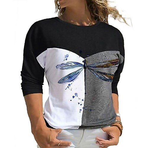 Women's Plus Size Tops T shirt Tee Floral Color Block Print 3/4 Length Sleeve Crewneck Casual Daily Vacation Cotton Blend Fall Winter Black And White White / Butterfly
Women's Plus Size Tops T shirt Tee Floral Color Block Print 3/4 Length Sleeve Crewneck Casual Daily Vacation Cotton Blend Fall Winter Black And White White / Butterfly